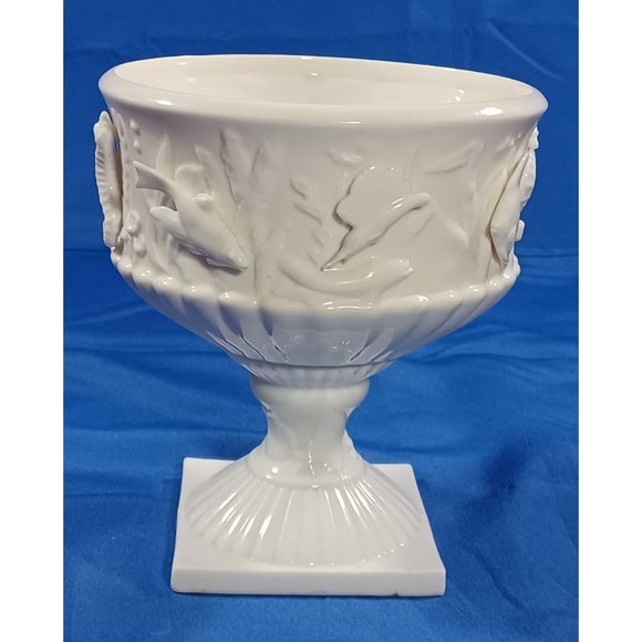 Vtg Lenwile Porcelain Sea Creatures Blanc De Chine Sculpture Cachepot Cach Pot - Picture 4 of 12